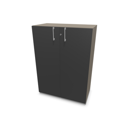 Choice Flügeltürschrank 3-OH - 800mm - Griff und Sockel Silbergrau - Kubus Cubanitgrau - Front Dunkelgrau - 6030160