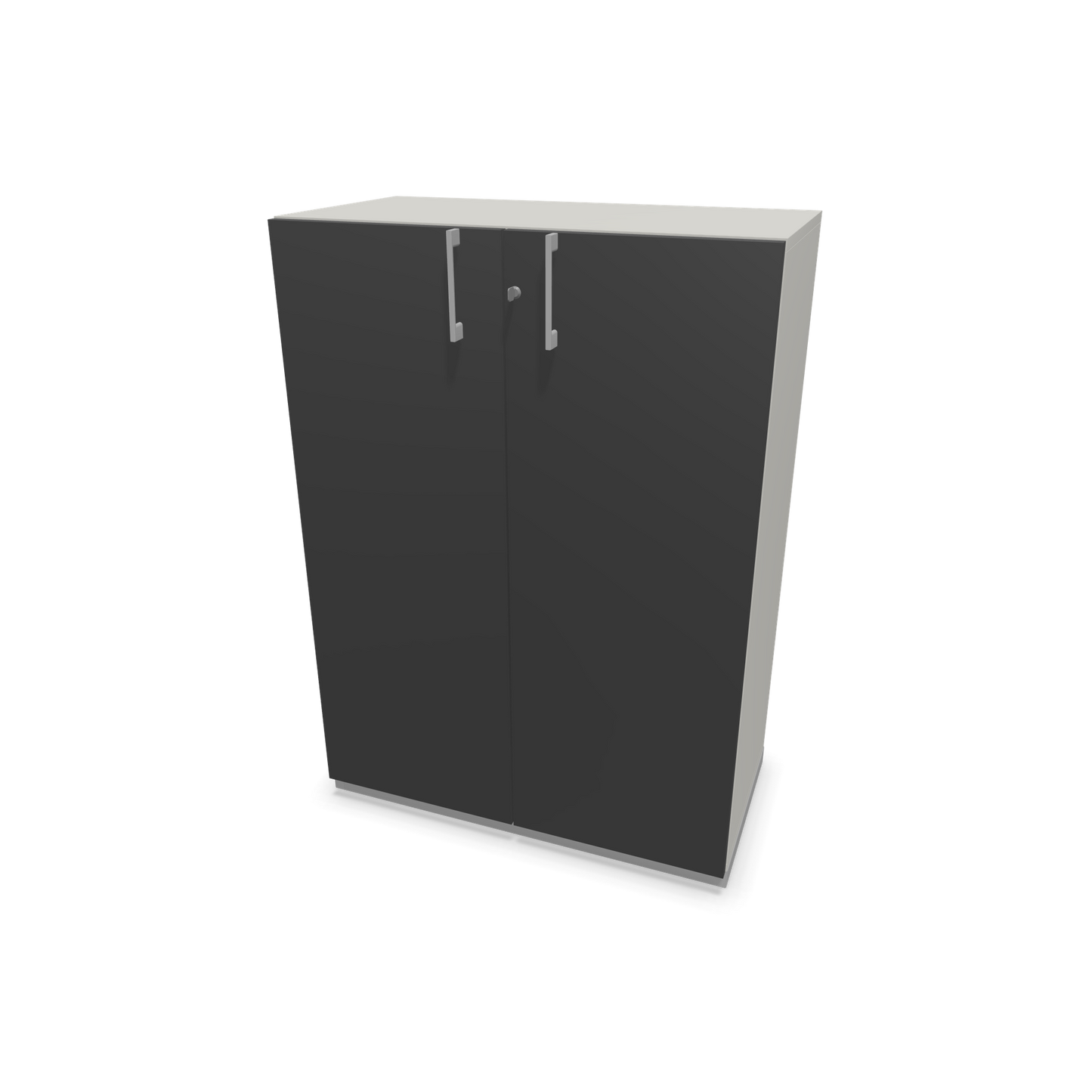 Choice Flügeltürschrank 3-OH - 800mm - Griff und Sockel Silbergrau - Kubus Perlgrau - Front Dunkelgrau - 6030169