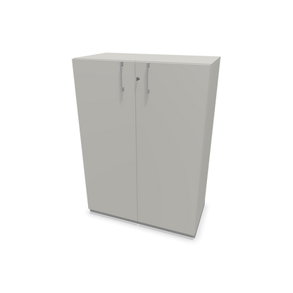 Choice Flügeltürschrank 3-OH - 800mm - Griff und Sockel Silbergrau - Kubus Perlgrau - Front Perlgrau - 6030171