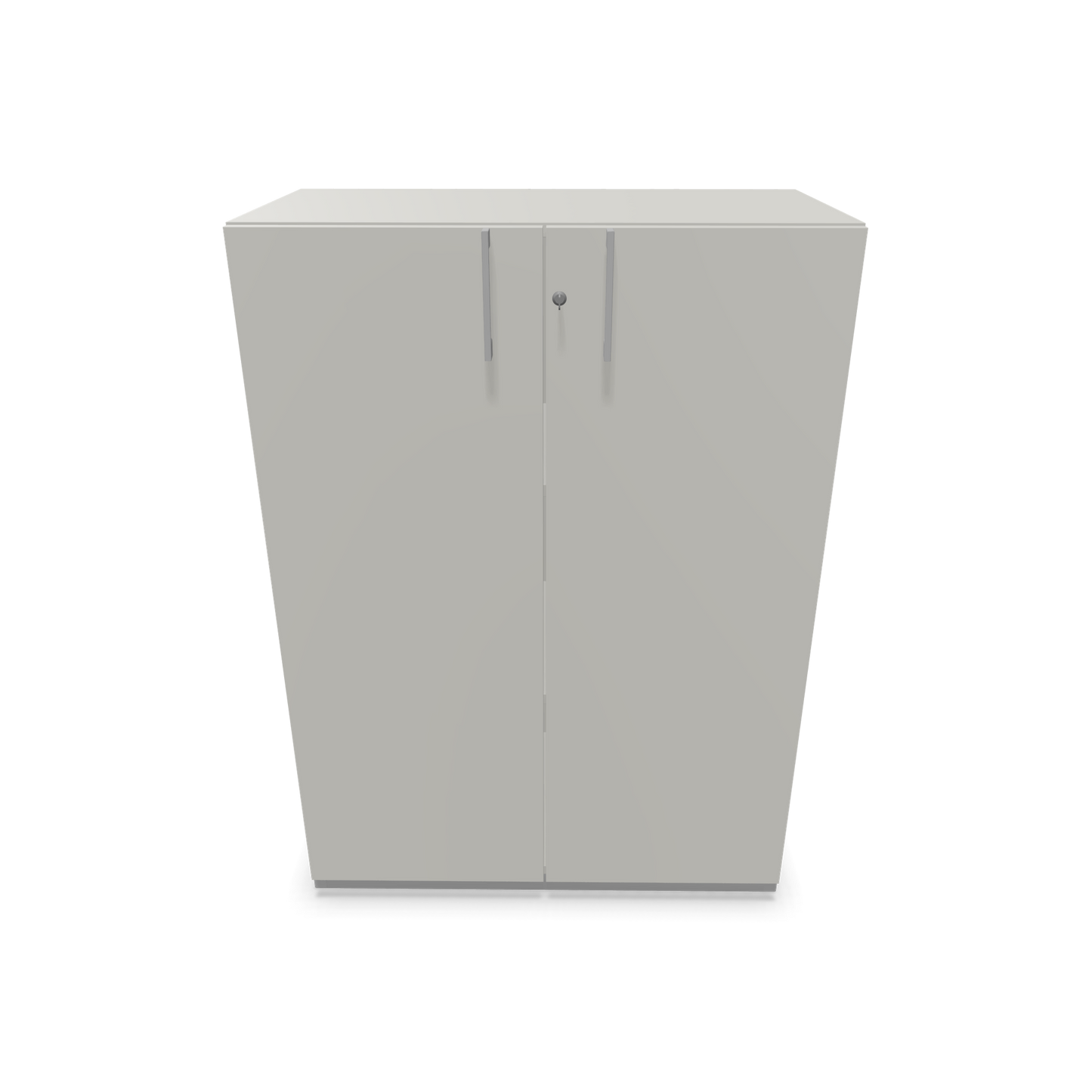 Choice Flügeltürschrank 3-OH - 800mm - Griff und Sockel Silbergrau - Kubus Perlgrau - Front Perlgrau Frontansicht - 6030171