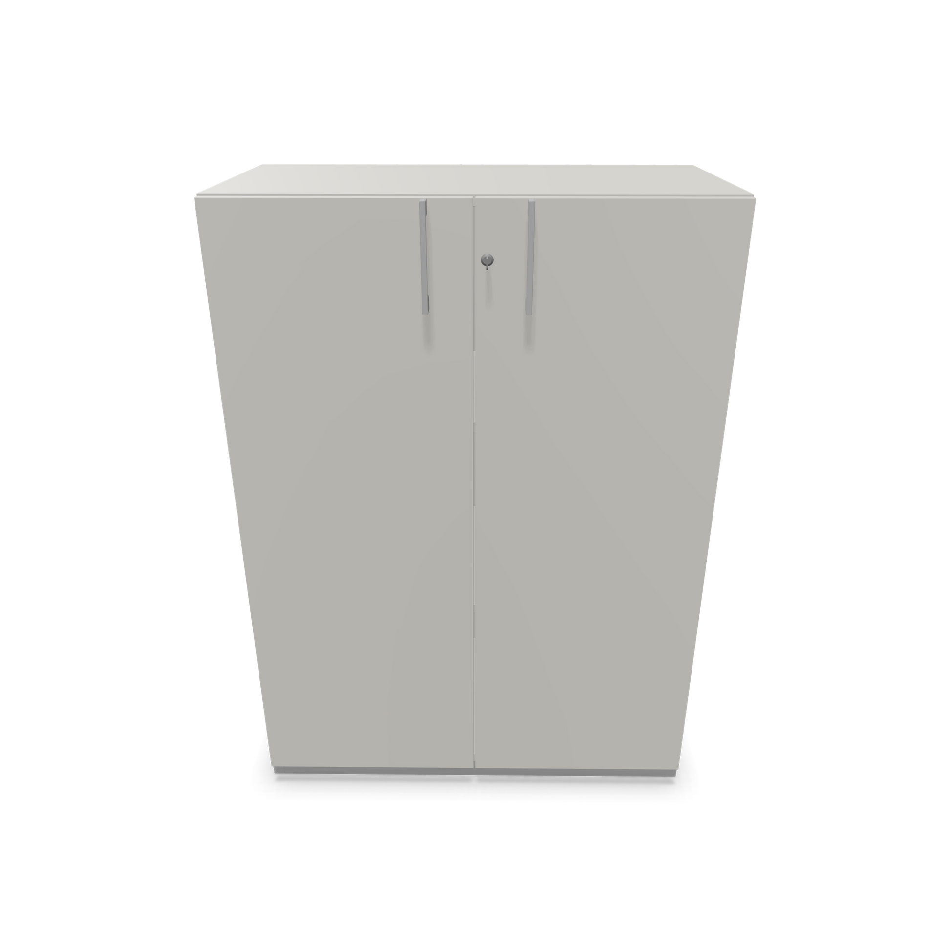 Choice Flügeltürschrank 3-OH - 800mm - Griff und Sockel Silbergrau - Kubus Perlgrau - Front Perlgrau Frontansicht - 6030171
