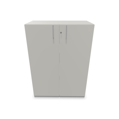 Choice Flügeltürschrank 3-OH - 800mm - Griff und Sockel Silbergrau - Kubus Perlgrau - Front Perlgrau Frontansicht - 6030171