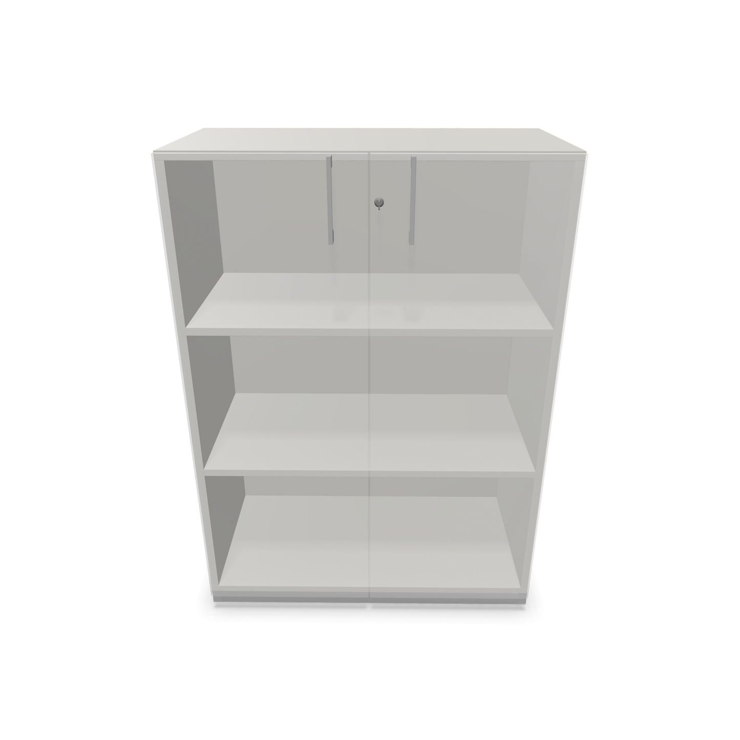 Choice Flügeltürschrank 3-OH - 800mm - Griff und Sockel Silbergrau - Kubus Perlgrau - Front Perlgrau Sichtbild offen - 6030171