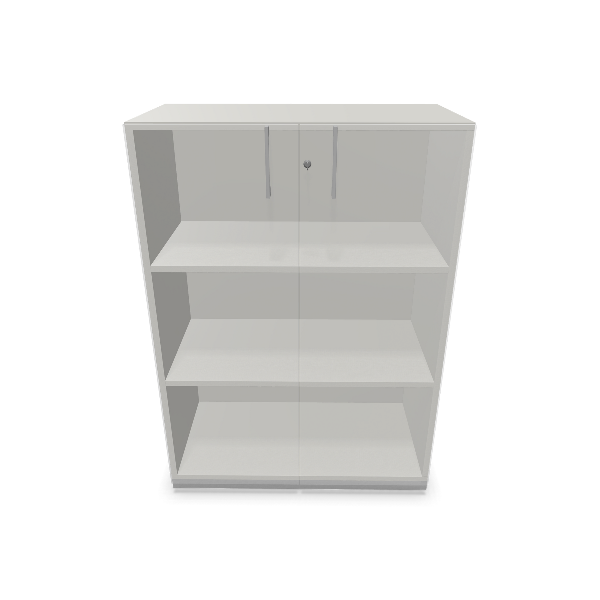 Choice Flügeltürschrank 3-OH - 800mm - Griff und Sockel Silbergrau - Kubus Perlgrau - Front Perlgrau Sichtbild offen - 6030171