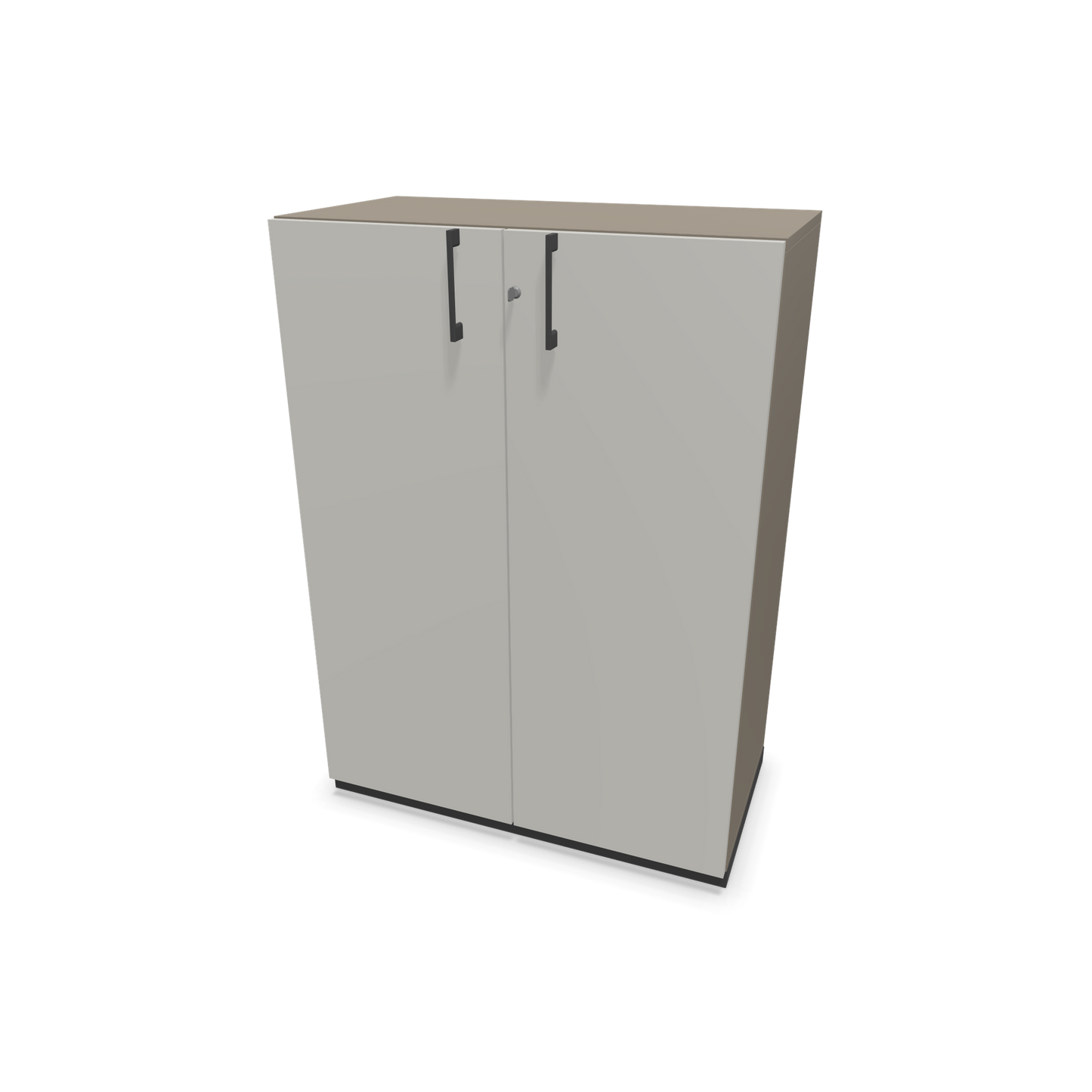 Choice Flügeltürschrank 3-OH - 800mm - Griff und Sockel Dunkelgrau - Kubus Cubanitgrau - Front Perlgrau - 6030314