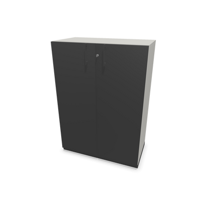 Choice Flügeltürschrank 3-OH - 800mm - Griff und Sockel Dunkelgrau - Kubus Perlgrau - Front Dunkelgrau - 6030321
