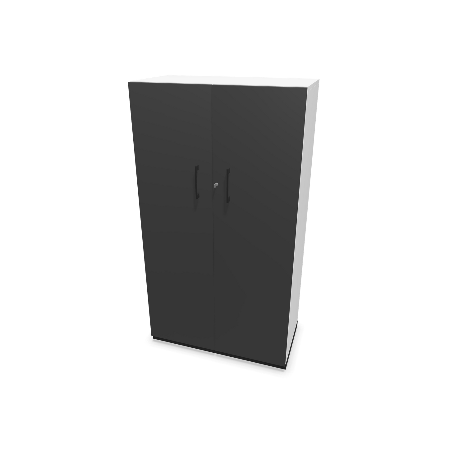 Choice Flügeltürschrank 4-OH - 800mm - Griff und Sockel Schwarz - Kubus Weiss - Front Dunkelgrau - 6030355