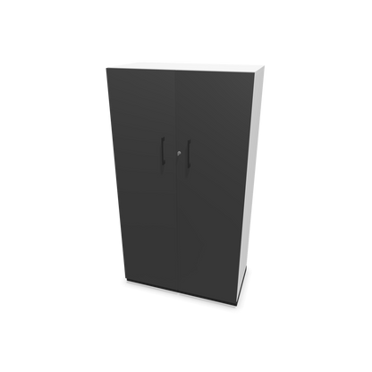 Choice Flügeltürschrank 4-OH - 800mm - Griff und Sockel Schwarz - Kubus Weiss - Front Dunkelgrau - 6030355