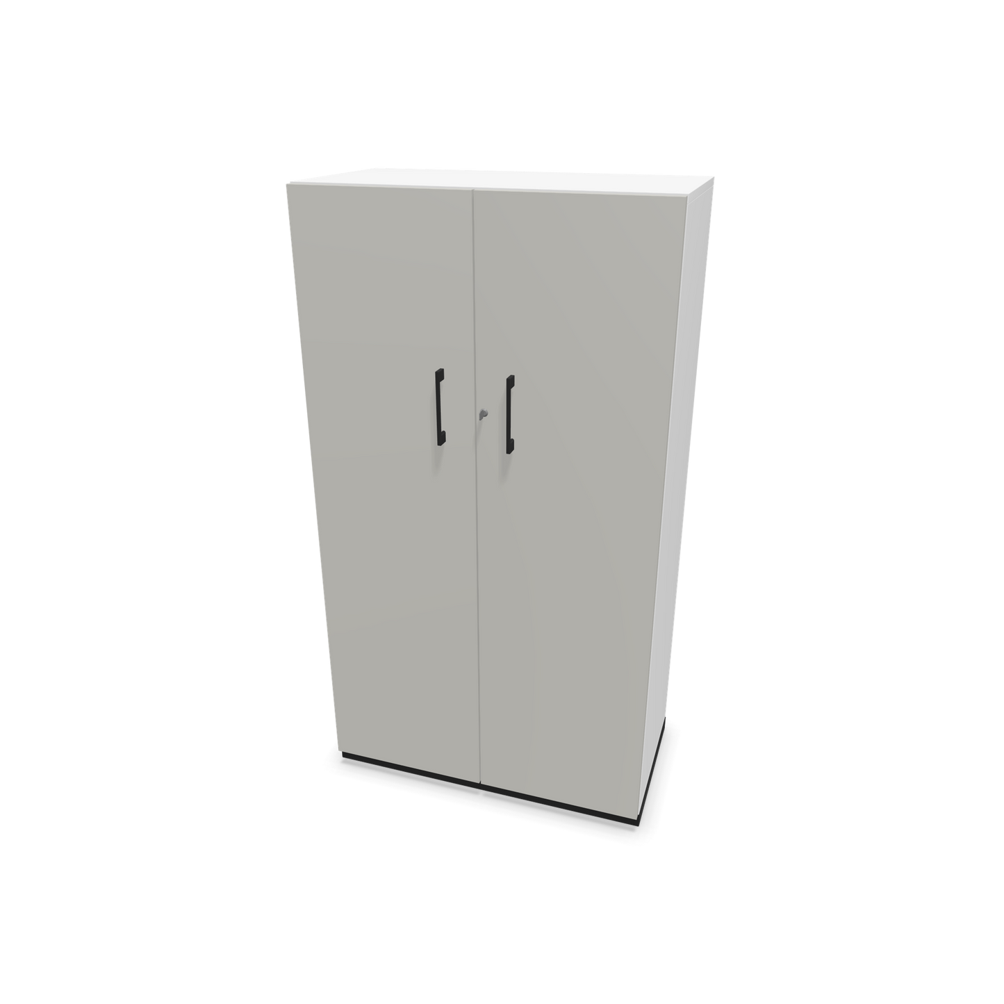 Choice Flügeltürschrank 4-OH - 800mm - Griff und Sockel Schwarz - Kubus Weiss - Front Perlgrau - 6030357