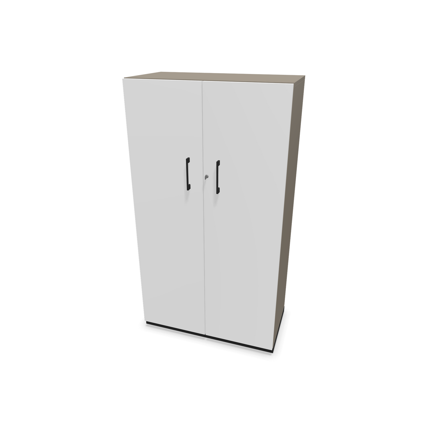 Choice Flügeltürschrank 4-OH - 800mm - Griff und Sockel Schwarz - Kubus Cubanitgrau - Front Weiss - 6030372
