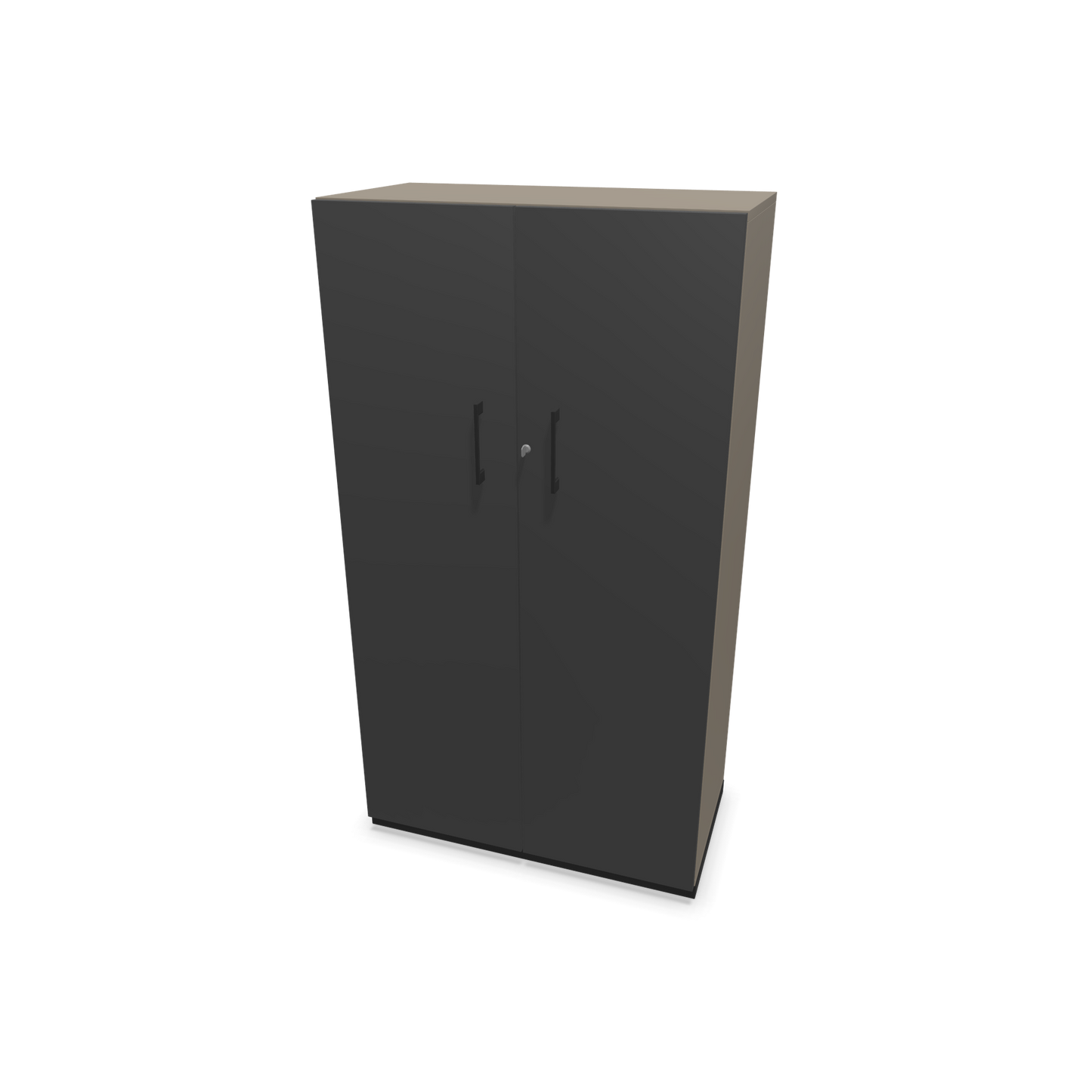 Choice Flügeltürschrank 4-OH - 800mm - Griff und Sockel Schwarz - Kubus Cubanitgrau - Front Dunkelgrau - 6030373