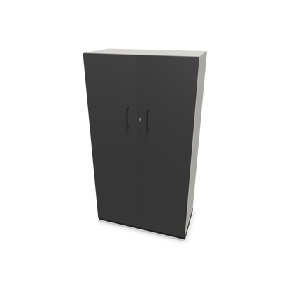 Choice Flügeltürschrank 4-OH - 800mm - Griff und Sockel Schwarz - Kubus Perlgrau - Front Dunkelgrau - 6030382
