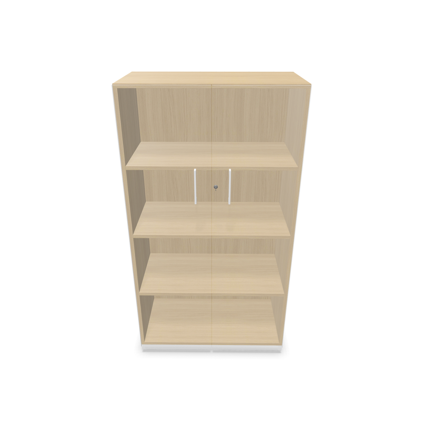 Choice Flügeltürschrank 4-OH - 800mm - Griff und Sockel Weiss - Kubus Eichendekor - Front Weiss Innenansicht - 6030386