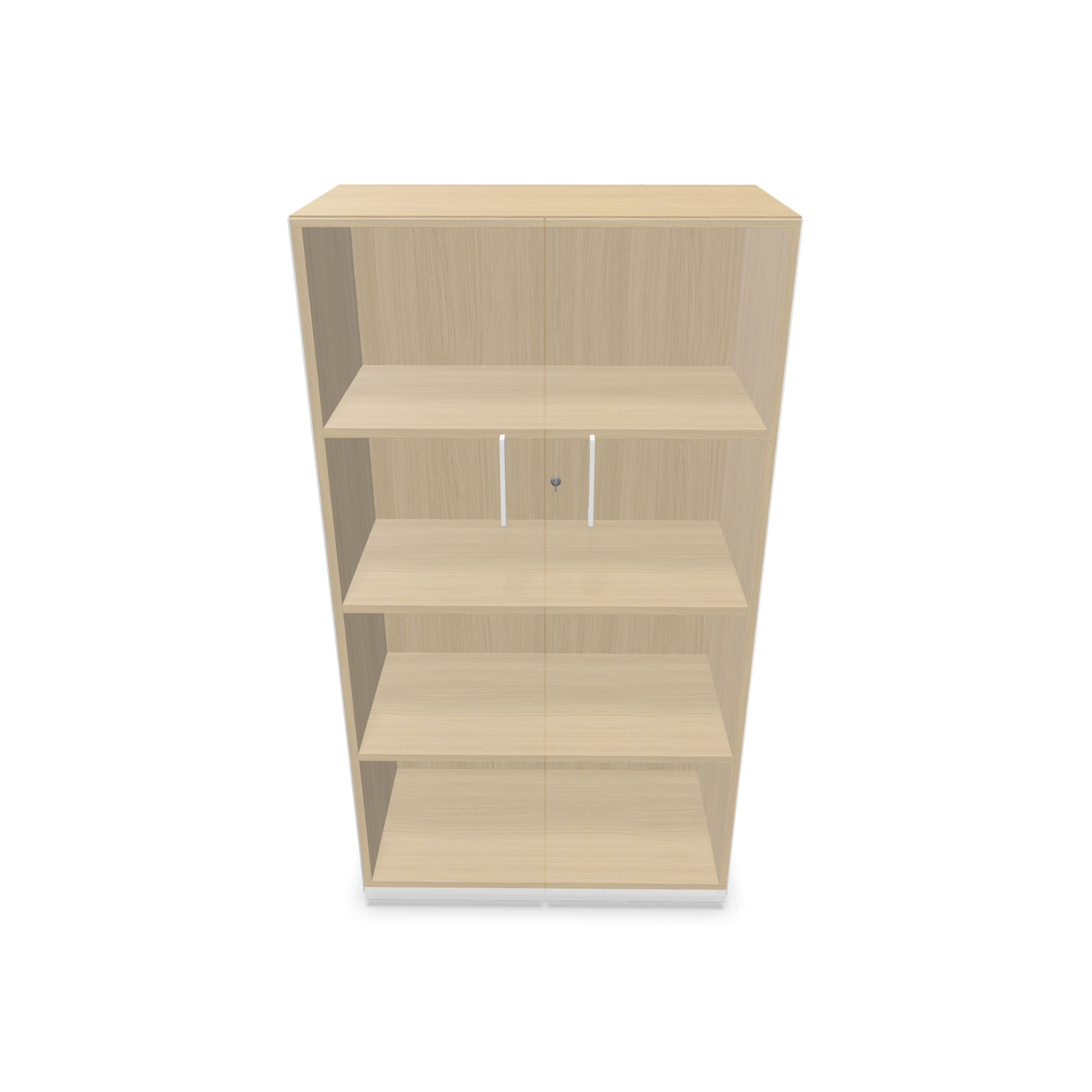 Choice Flügeltürschrank 4-OH - 800mm - Griff und Sockel Weiss - Kubus Eichendekor - Front Weiss Innenansicht - 6030386