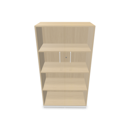 Choice Flügeltürschrank 4-OH - 800mm - Griff und Sockel Weiss - Kubus Eichendekor - Front Weiss Innenansicht - 6030386
