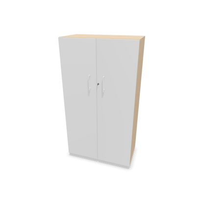 Choice Flügeltürschrank 4-OH - 800mm - Griff und Sockel Weiss - Kubus Eschendekor - Front Weiss - 6030396