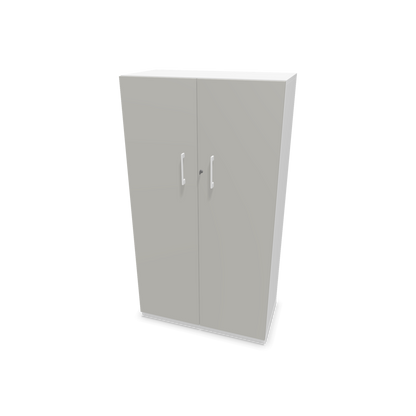 Choice Flügeltürschrank 4-OH - 800mm - Griff und Sockel Weiss - Kubus Weiss - Front Perlgrau - 6030418