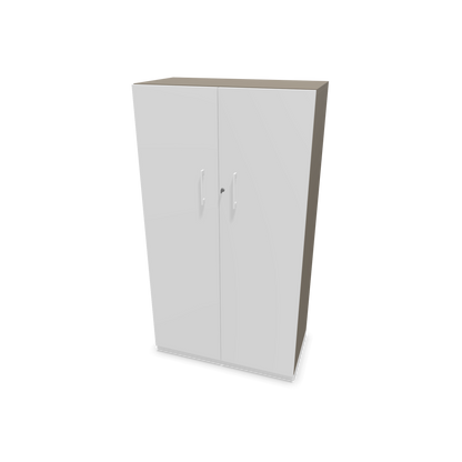 Choice Flügeltürschrank 4-OH - 800mm - Griff und Sockel Weiss - Kubus Cubanitgrau - Front Weiss - 6030433