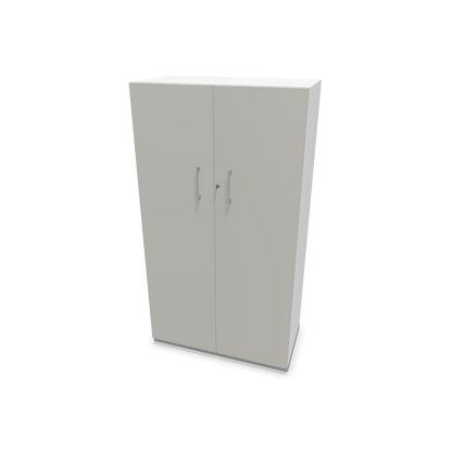 Choice Flügeltürschrank 4-OH - 800mm - Griff und Sockel Silbergrau - Kubus Weiss - Front Perlgrau - 6030479