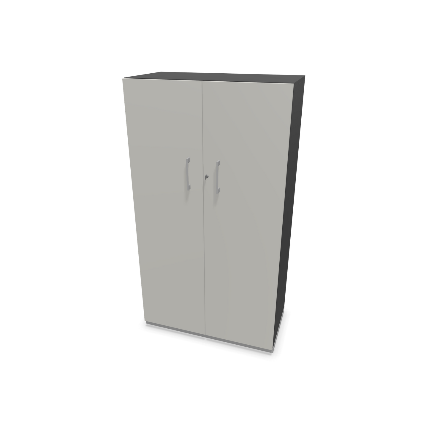Choice Flügeltürschrank 4-OH - 800mm - Griff und Sockel Silbergrau - Kubus Dunkelgrau - Front Perlgrau - 6030488