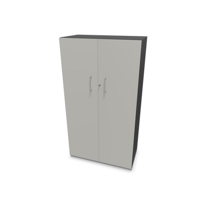 Choice Flügeltürschrank 4-OH - 800mm - Griff und Sockel Silbergrau - Kubus Dunkelgrau - Front Perlgrau - 6030488