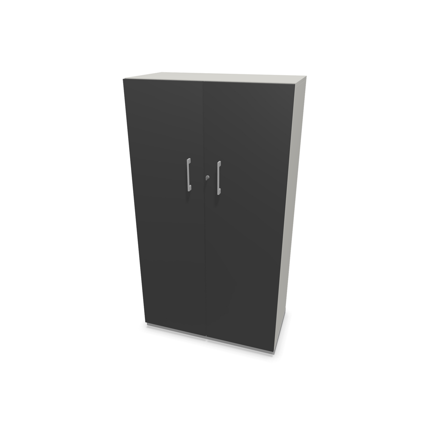 Choice Flügeltürschrank 4-OH - 800mm - Griff und Sockel Silbergrau - Kubus Perlgrau - Front Dunkelgrau - 6030504