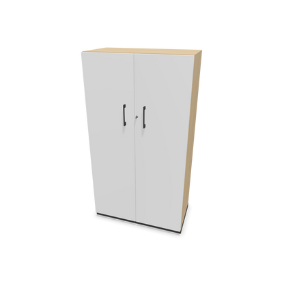 Choice Flügeltürschrank 4-OH - 800mm - Griff und Sockel Dunkelgraugrau - Kubus Eichendekor - Front Weiss - 6030508