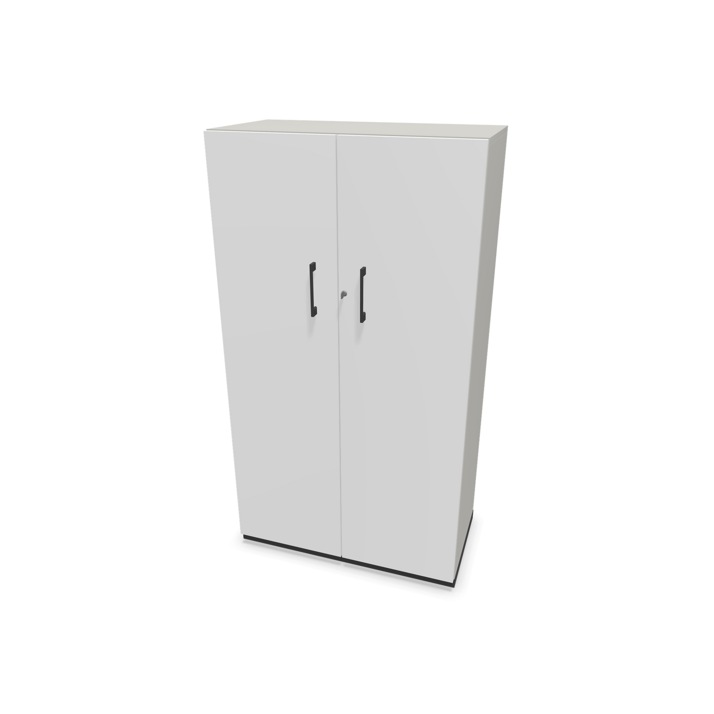 Choice Flügeltürschrank 4-OH - 800mm - Griff und Sockel Dunkelgraugrau - Kubus Perlgrau - Front Weiss - 6030564