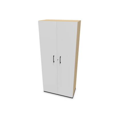 Choice Flügeltürschrank 5-OH - 800mm - Griff und Sockel Schwarz - Kubus Eichendekor - Front Weiss - 6030584