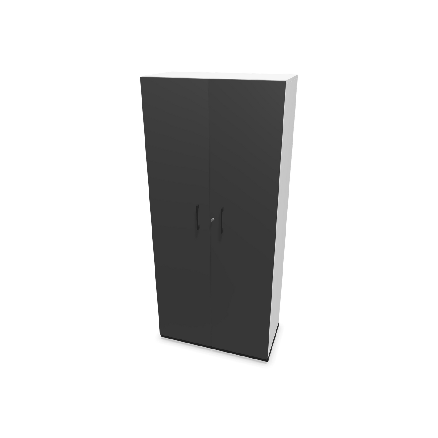 Choice Flügeltürschrank 5-OH - 800mm - Griff und Sockel Schwarz - Kubus Weiss - Front Dunkelgrau - 6030613