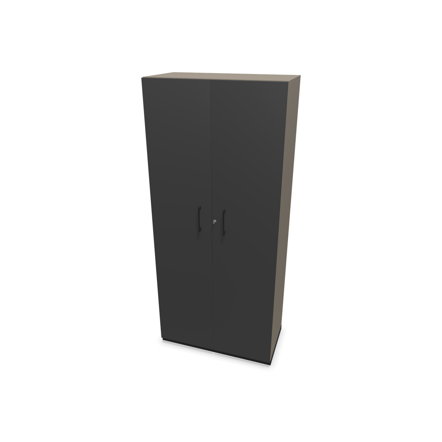 Choice Flügeltürschrank 5-OH - 800mm - Griff und Sockel Schwarz - Kubus Cubanitgrau - Front Dunkelgrau - 6030632