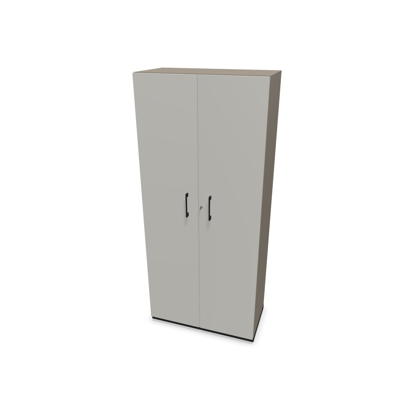 Choice Flügeltürschrank 5-OH - 800mm - Griff und Sockel Schwarz - Kubus Cubanitgrau - Front Perlgrau - 6030634
