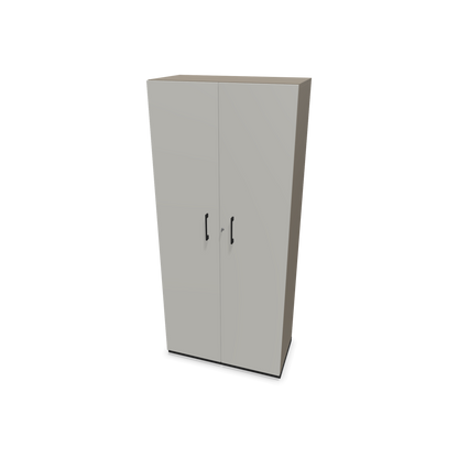 Choice Flügeltürschrank 5-OH - 800mm - Griff und Sockel Schwarz - Kubus Cubanitgrau - Front Perlgrau - 6030634