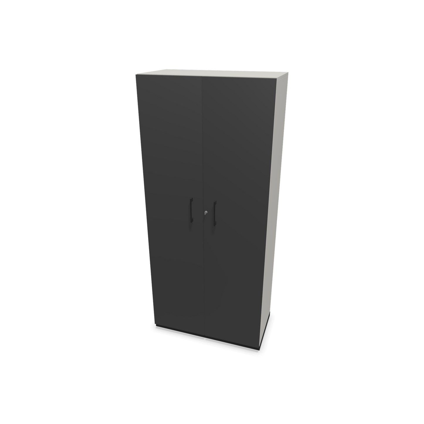 Choice Flügeltürschrank 5-OH - 800mm - Griff und Sockel Schwarz - Kubus Perlgrau - Front Dunkelgrau - 6030641