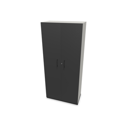 Choice Flügeltürschrank 5-OH - 800mm - Griff und Sockel Schwarz - Kubus Perlgrau - Front Dunkelgrau - 6030641