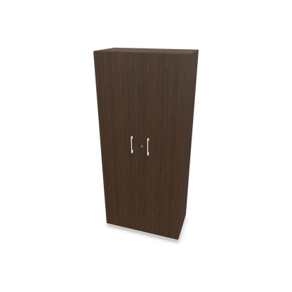 Choice Flügeltürschrank 5-OH - 800mm - Griff und Sockel Weiss - Kubus Nussbaumddekor - Front Nussbaum - 6030660