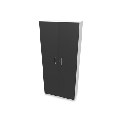 Choice Flügeltürschrank 5-OH - 800mm - Griff und Sockel Weiss - Kubus Weiss - Front Dunkelgrau - 6030676