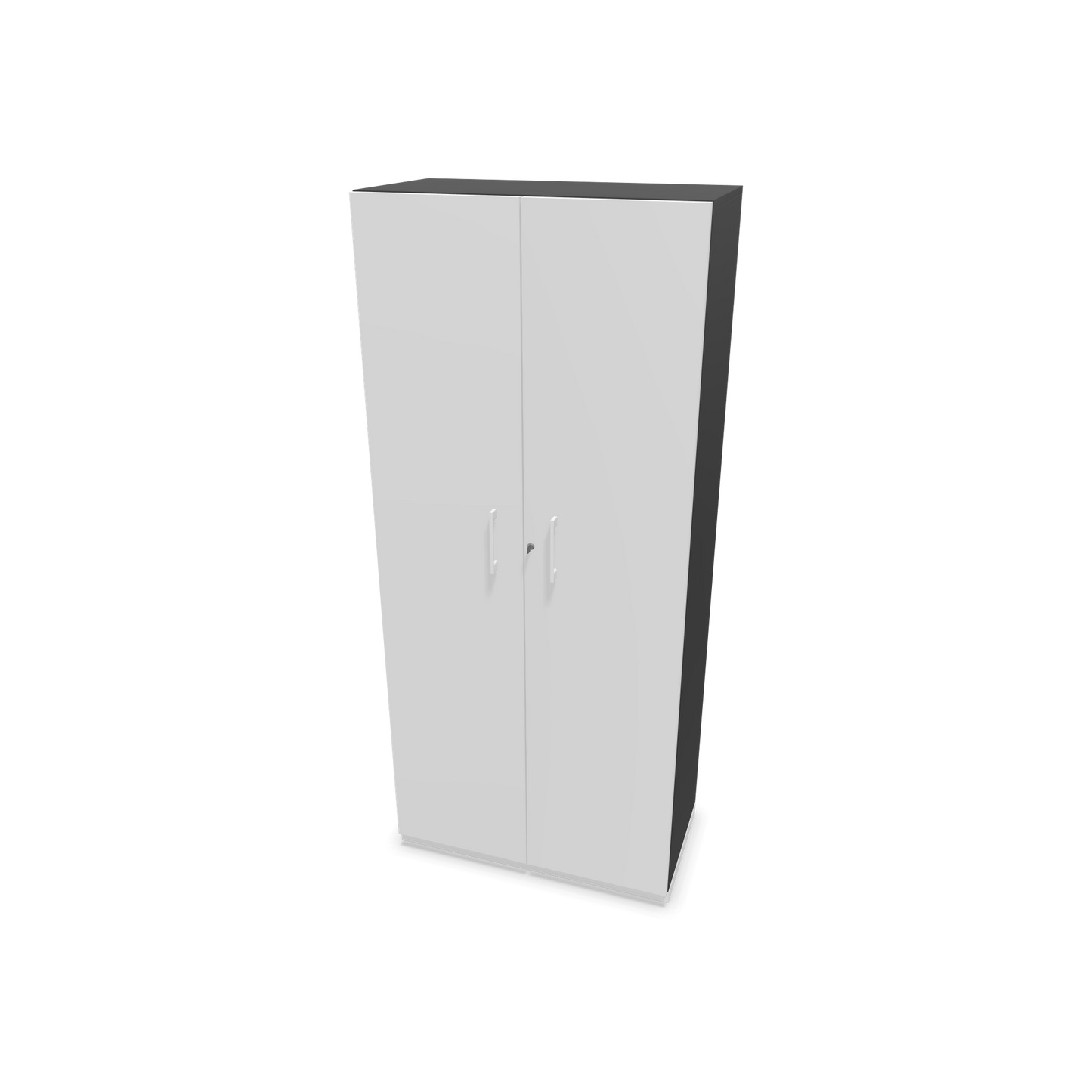 Choice Flügeltürschrank 5-OH - 800mm - Griff und Sockel Weiss - Kubus Dunkelgrau - Front Weiss - 6030684