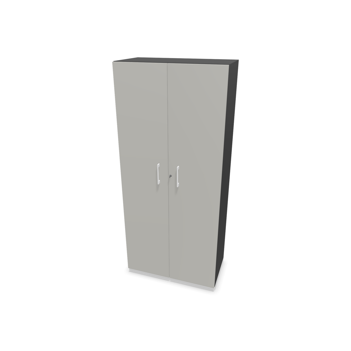 Choice Flügeltürschrank 5-OH - 800mm - Griff und Sockel Weiss - Kubus Dunkelgrau - Front Perlgrau - 6030687