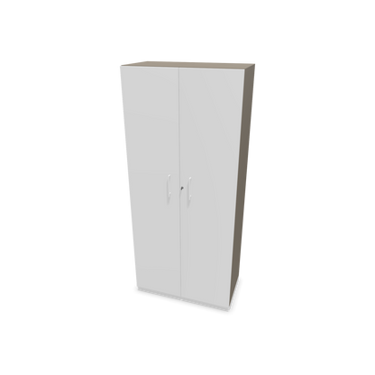 Choice Flügeltürschrank 5-OH - 800mm - Griff und Sockel Weiss - Kubus Cubanitgrau - Front Weiss - 6030693