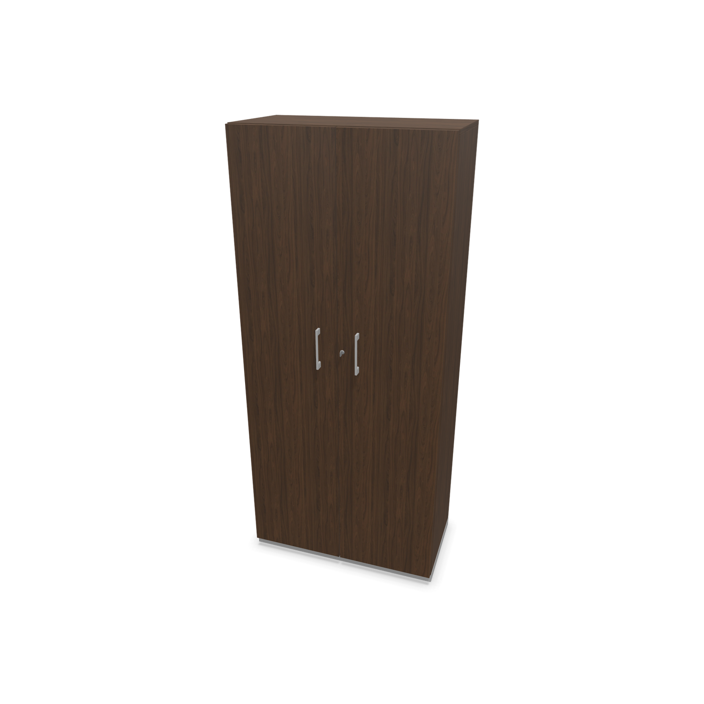 Choice Flügeltürschrank 5-OH - 800mm - Griff und Sockel Silbergrau - Kubus Nussbaumdekor - Front Nussbaumdekor - 6030723