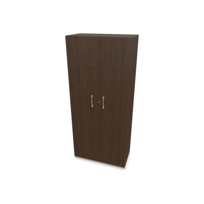 Choice Flügeltürschrank 5-OH - 800mm - Griff und Sockel Silbergrau - Kubus Nussbaumdekor - Front Nussbaumdekor - 6030723