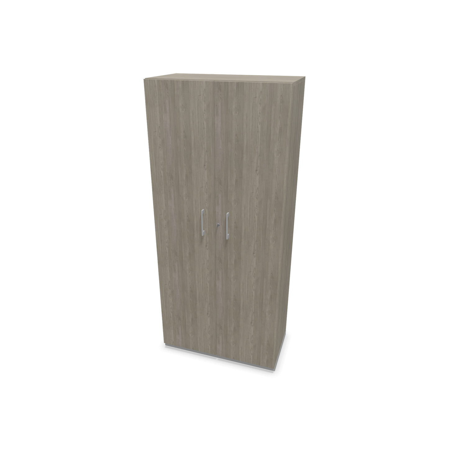 Choice Flügeltürschrank 5-OH - 800mm - Griff und Sockel Silbergrau - Kubus Holzdekor grau - Front Holzdekor grau - 6030728