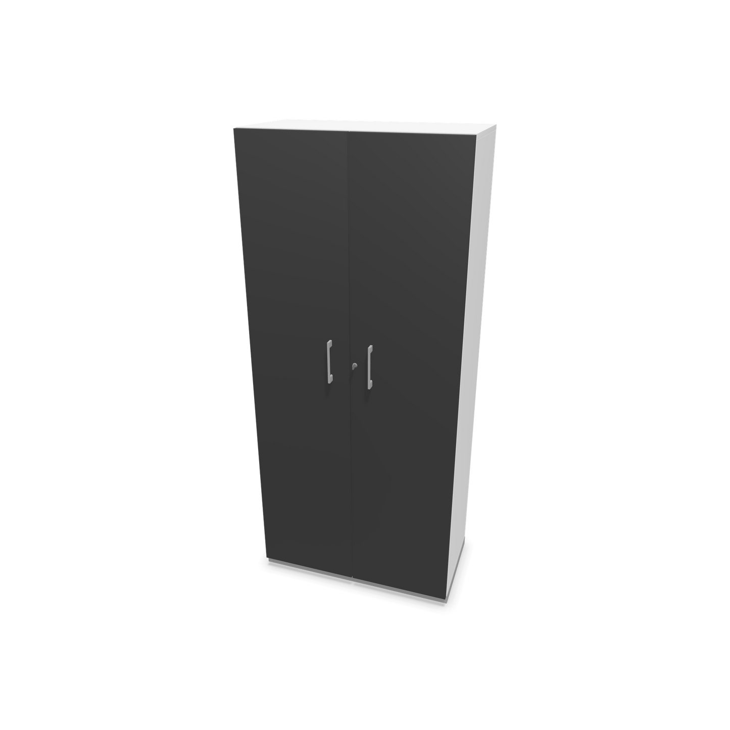 Choice Flügeltürschrank 5-OH - 800mm - Griff und Sockel Silbergrau - Kubus Weiss - Front Dunkelgrau - 6030739