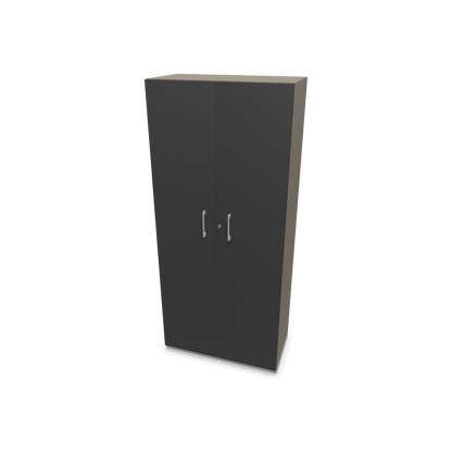 Choice Flügeltürschrank 5-OH - 800mm - Griff und Sockel Silbergrau - Kubus Cubanitgrau - Front Dunkelgrau - 6030757