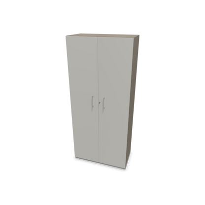 Choice Flügeltürschrank 5-OH - 800mm - Griff und Sockel Silbergrau - Kubus Cubanitgrau - Front Perlgrau - 6030759