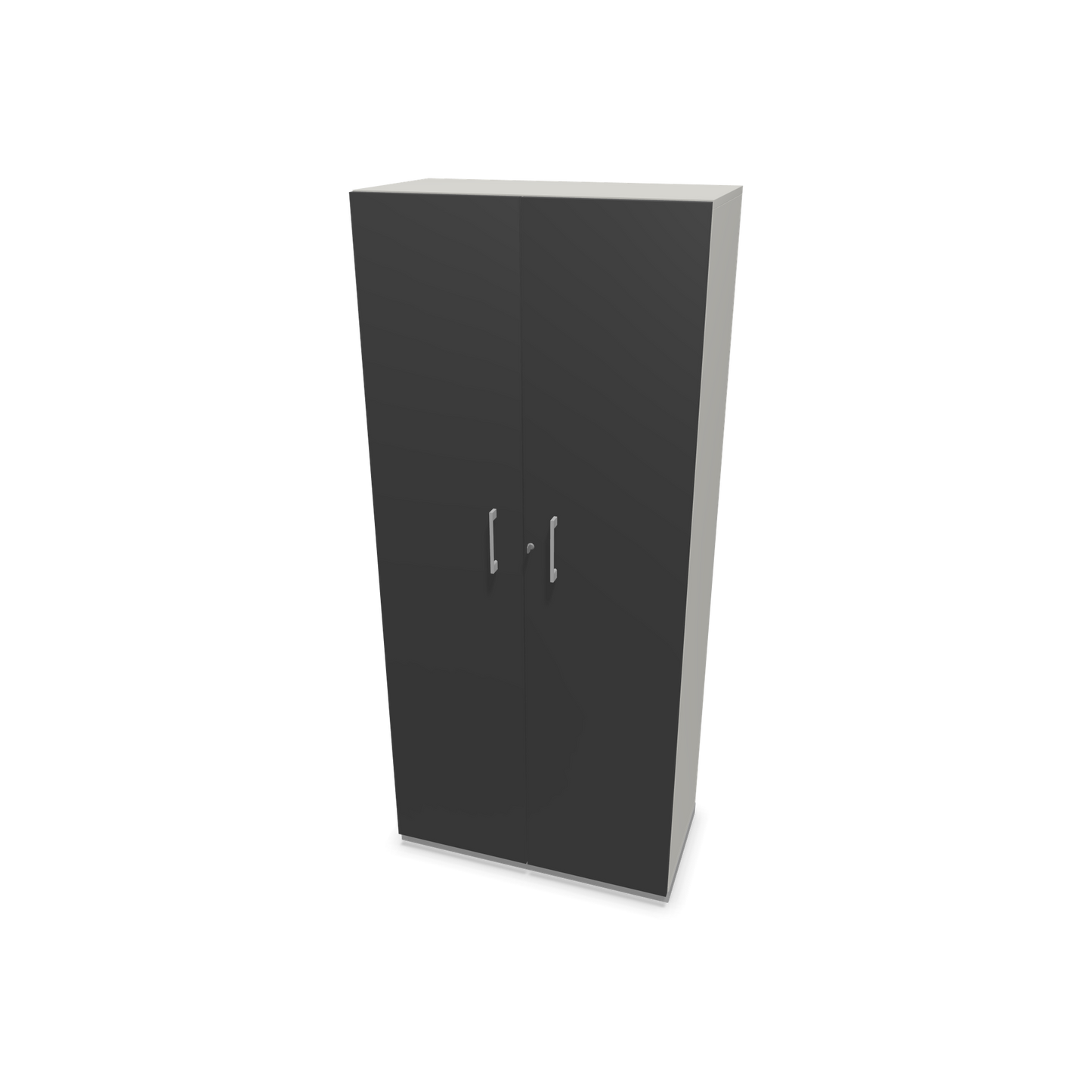 Choice Flügeltürschrank 5-OH - 800mm - Griff und Sockel Silbergrau - Kubus Perlgrau - Front Dunkelgrau - 6030766