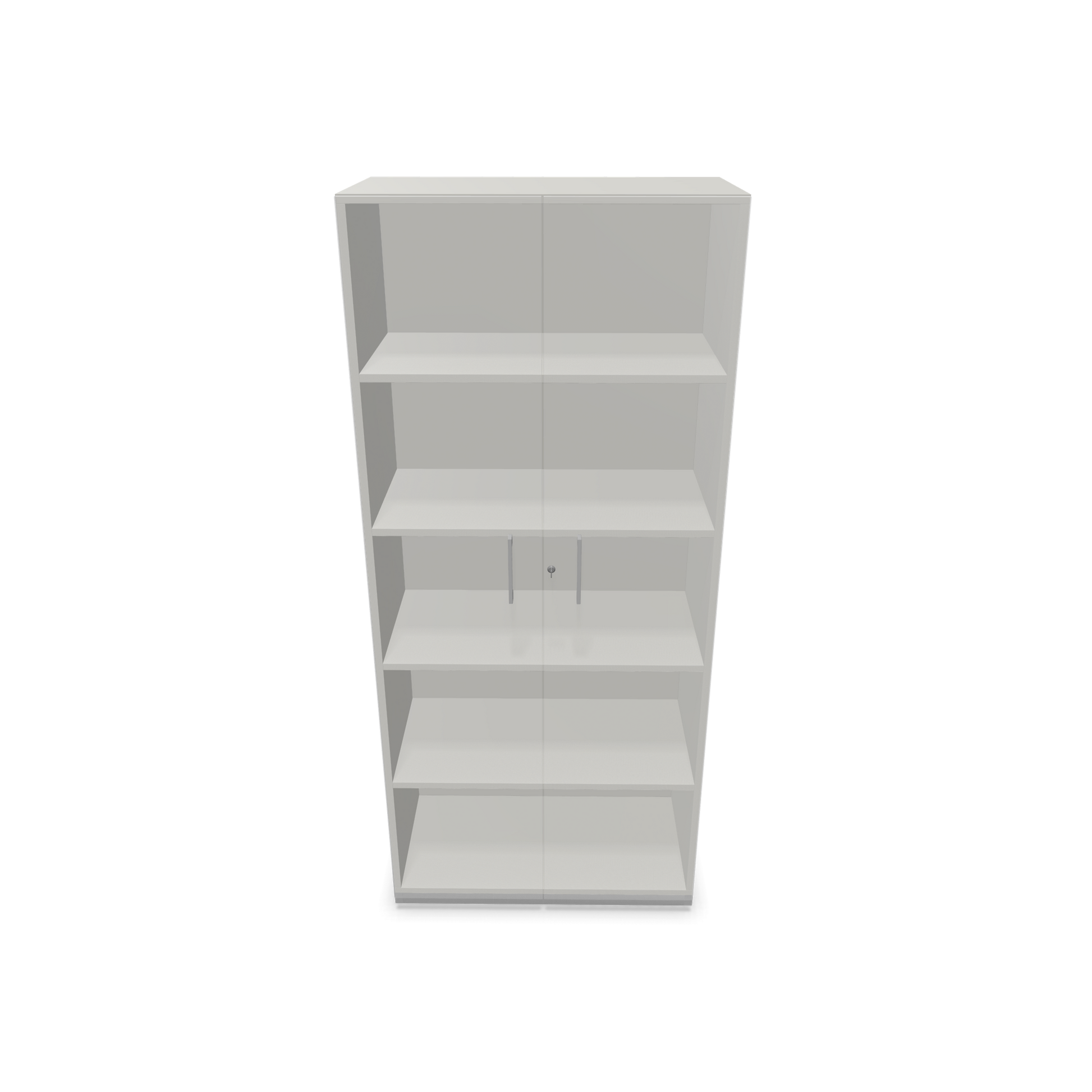 Choice Flügeltürschrank 5-OH - 800mm - Griff und Sockel Silbergrau - Kubus Perlgrau - Front Perlgrau Innenansicht - 6030768