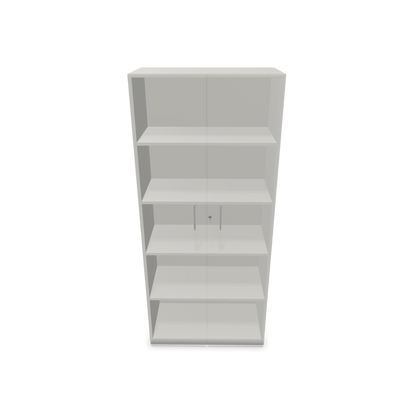 Choice Flügeltürschrank 5-OH - 800mm - Griff und Sockel Silbergrau - Kubus Perlgrau - Front Perlgrau Innenansicht - 6030768