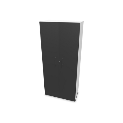 Choice Flügeltürschrank 5-OH - 800mm - Griff und Sockel Dunkelgrau - Kubus Weiss - Front Dunkelgrau - 6030800